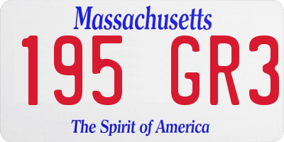 MA license plate 195GR3