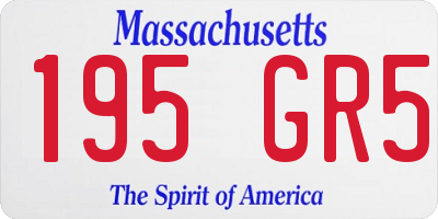 MA license plate 195GR5