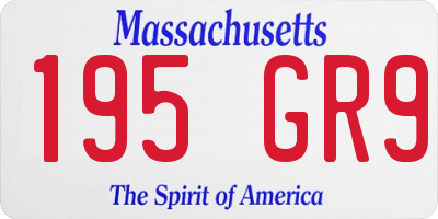 MA license plate 195GR9