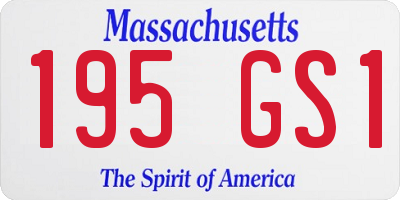 MA license plate 195GS1