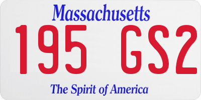 MA license plate 195GS2