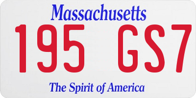 MA license plate 195GS7