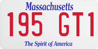MA license plate 195GT1