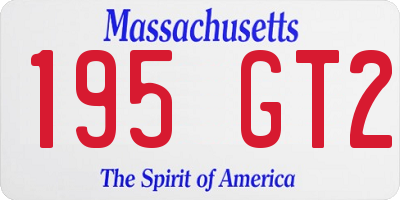 MA license plate 195GT2