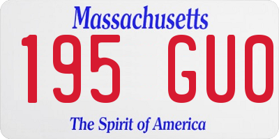 MA license plate 195GU0