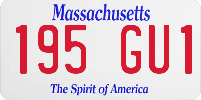 MA license plate 195GU1