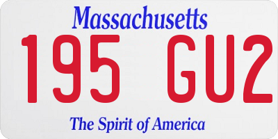 MA license plate 195GU2