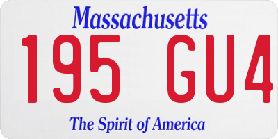 MA license plate 195GU4
