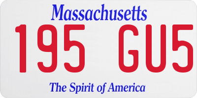 MA license plate 195GU5