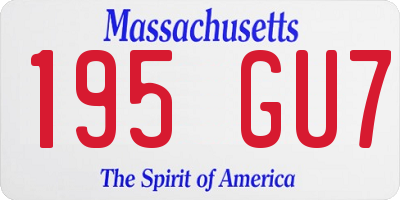 MA license plate 195GU7