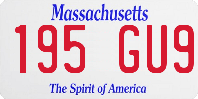 MA license plate 195GU9
