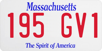 MA license plate 195GV1