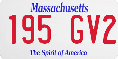 MA license plate 195GV2