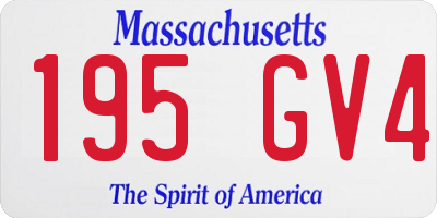 MA license plate 195GV4