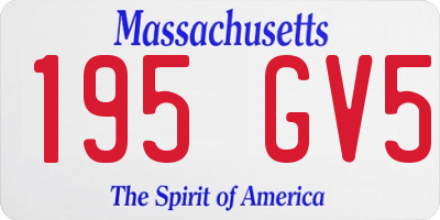 MA license plate 195GV5