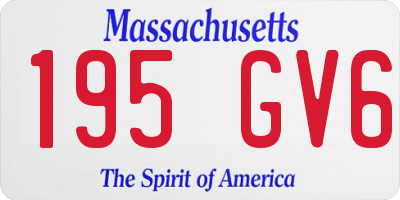 MA license plate 195GV6