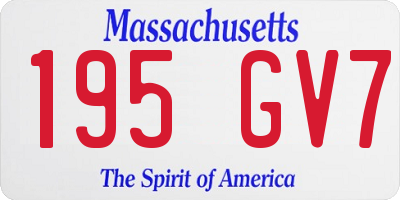 MA license plate 195GV7