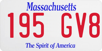MA license plate 195GV8