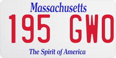 MA license plate 195GW0