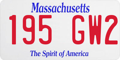 MA license plate 195GW2