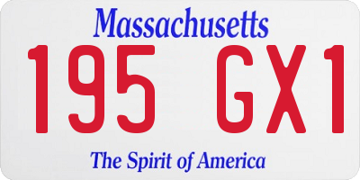 MA license plate 195GX1