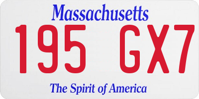MA license plate 195GX7