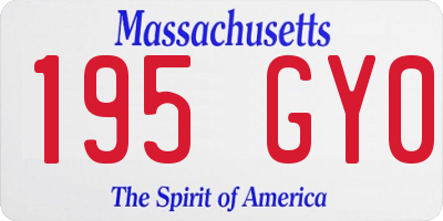 MA license plate 195GY0