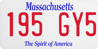 MA license plate 195GY5