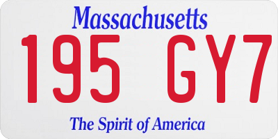 MA license plate 195GY7