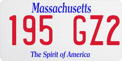 MA license plate 195GZ2