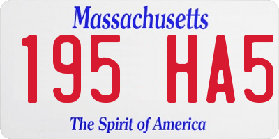 MA license plate 195HA5