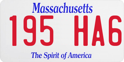 MA license plate 195HA6