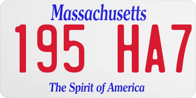 MA license plate 195HA7