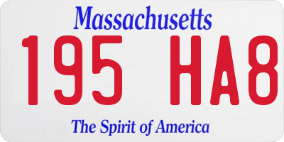 MA license plate 195HA8