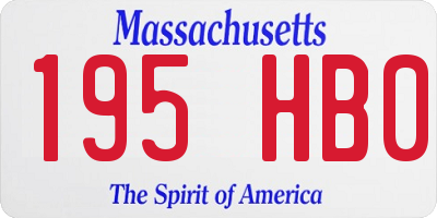MA license plate 195HB0