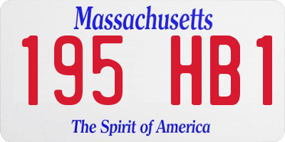 MA license plate 195HB1