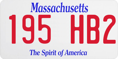 MA license plate 195HB2