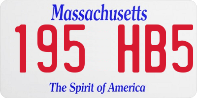 MA license plate 195HB5