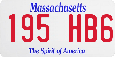 MA license plate 195HB6