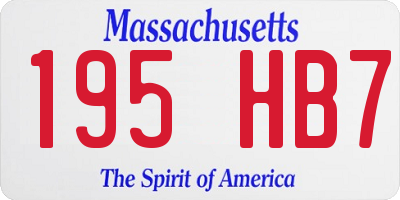 MA license plate 195HB7