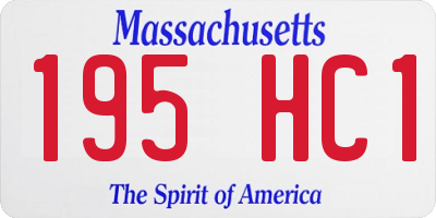 MA license plate 195HC1