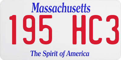 MA license plate 195HC3