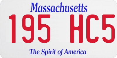 MA license plate 195HC5
