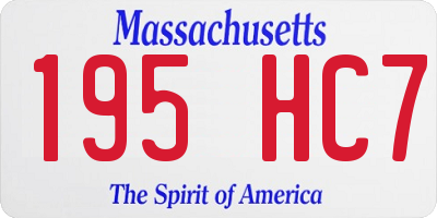 MA license plate 195HC7