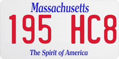 MA license plate 195HC8