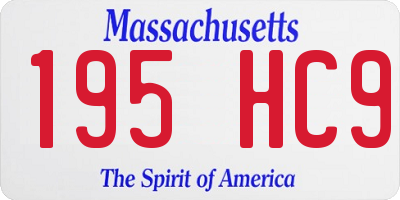 MA license plate 195HC9