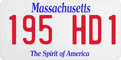 MA license plate 195HD1