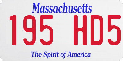 MA license plate 195HD5