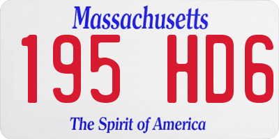 MA license plate 195HD6