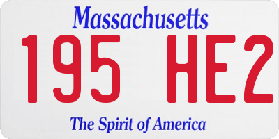 MA license plate 195HE2